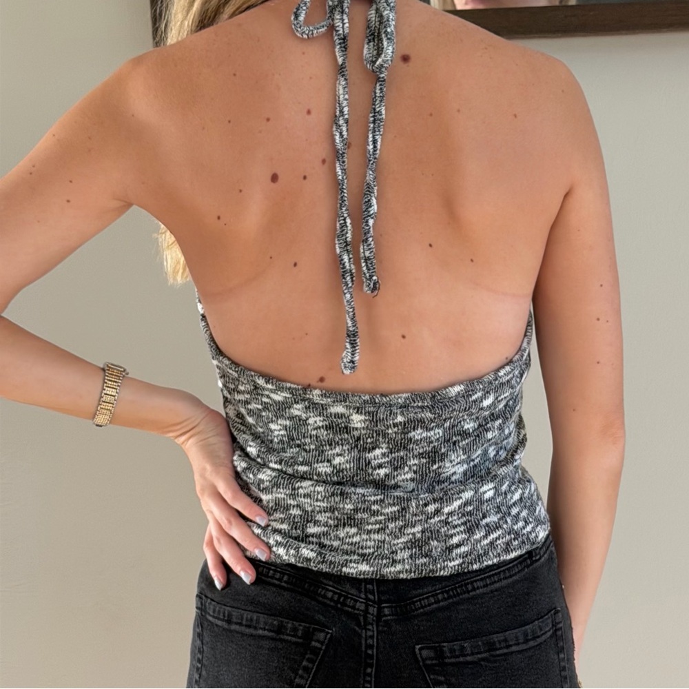 American Eagle Outfitters Gray Marled Halter Tank - Picture 4 of 5
